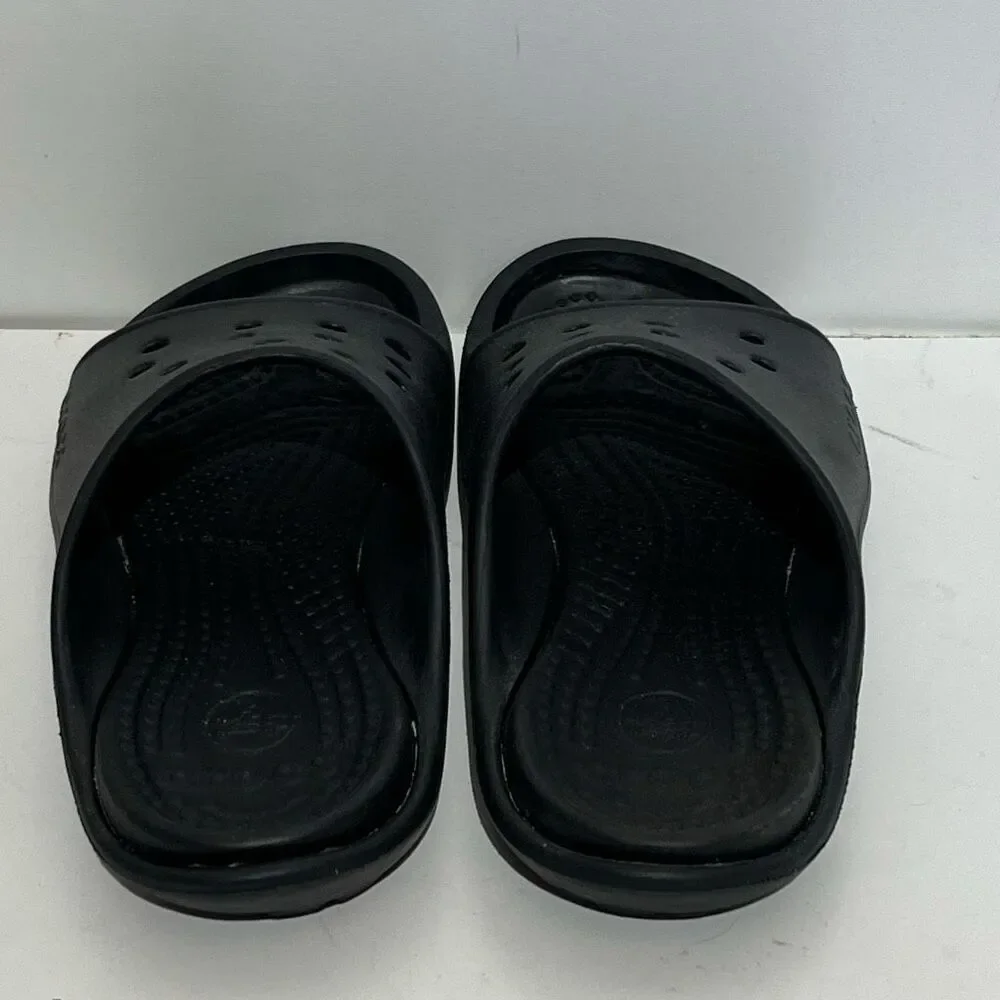 Crocs Unisex Black Baya Open‎ Toe Lightweight Slip On Slide Sandals Size 7/8